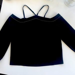 Beautiful black off the shoulder top, worn once, great condition, size small.